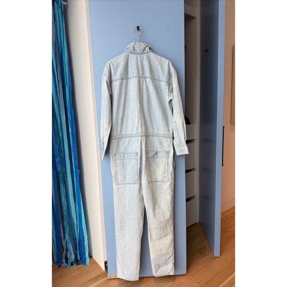 Isabel Marant Etoile Marvin Chambray Denim Jumpsuit 34 Long Sleeve Cotton - Picture 2 of 9